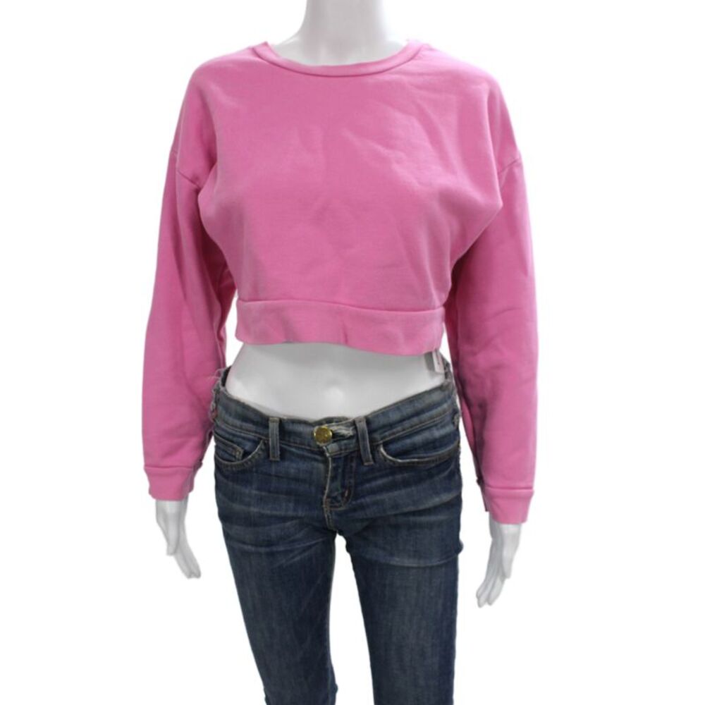 Reformation Women Pullover Sweatshirt Pink Long Sleeve Organic Cotton Size XS